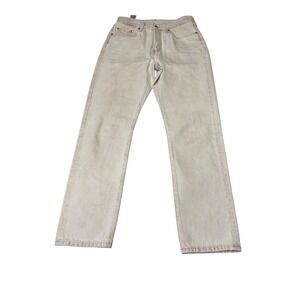 Levis 501 Original Fit Jeans Tan Sand Wash Button Fly Cotton 12501-0578 W27 L30